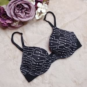 Victoria's Secret PINK Logo Design Black Bra